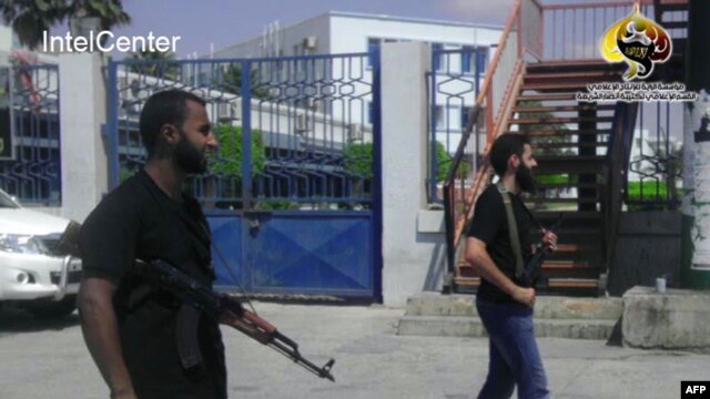 Libya -- A video grab reportedly shows forces of Ansar al-Sharia (Libya), which appears to be the group behind the September 11, 2012 attack on the US Consulate in Benghazi