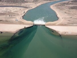 The Kokaral dam in the North Aral Sea