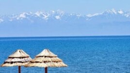 Issyk Kul is a popular resort with Kazakh tourists. 