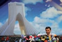 Iranian President Mahmud Ahmadinejad addressing a press conference in Tehran on ApriI 24 (epa)