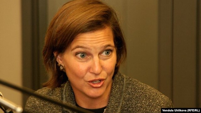 Czech Republic -- US State Department spokeswoman Victoria Nuland at RFE/RL headquarters in Prague, 03May2007.