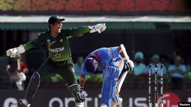 Pakistan and India faced off in a semifinal match at the ICC Cricket World Cup in Mohali, India, in March 2011.