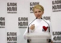 Yuliya Tymoshenko during a news conference in Kyiv today (epa)
