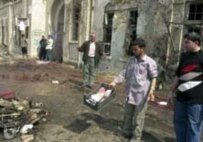 The scene following today's blast in Hilla