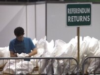 Counting ballots in Dublin on June 13 (AFP)