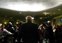 Paul Volcker speaks to the media after delivering his report (epa)