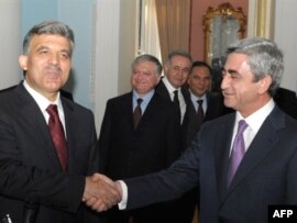 Abdulla Gül və Serj Sarkisyan, 6 sentyabr 2008