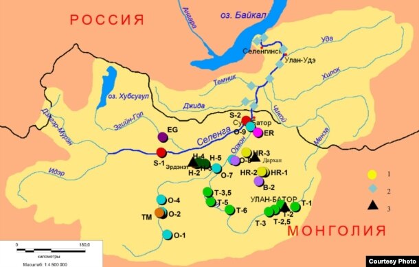 Карта строительства ГЭС на территории Монголии