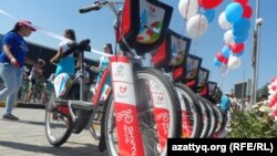 Шымкентте ашылған Shymkent Bike велостанциясы. 9 шілде 2016 жыл.