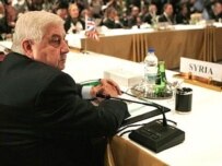 Syrian Foreign Minister al-Muallim at the conference today (AFP)