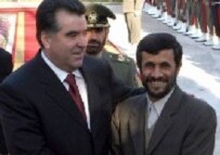 Iranian President Mahmud Ahmadinejad (right) with Tajikistan's President Imomali Rakhmonov in Tehran this January (epa)