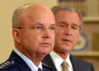General Michael Hayden (left) is President George W. Bush's choice to lead the civillian intelligence agency (file photo) (epa)