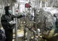 A worker at Iran's Isfahan nuclear facility (file photo)