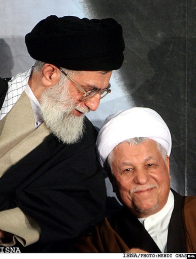 Supreme Leader Ayatollah Ali Khamenei (left) and Akbar Hashemi Rafsanjani