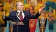Kazakh President Nursultan Nazarbaev addresses his supporters during a rally in Astana on December 5, 2005.