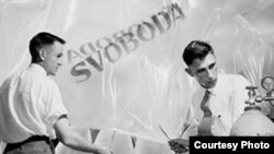Germany -- Preparing balloons to distribute Radio Free Europe materials in Czechoslovakia, undated.