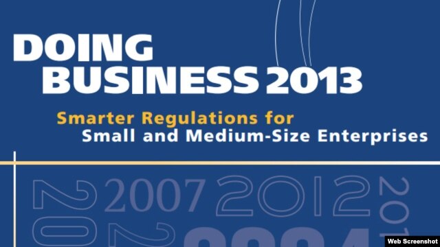 World -- Doing Business 2013 book cover, 23Oct2012