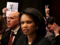 Secretary Rice testifying in the Senate on February 27 (epa)