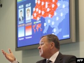 Голова ЦВК Володимир Шаповал під час засідання з підведення офіційних результатів виборів Президента України. Київ, 14 лютого
