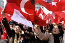Secularists rallying in Ankara today against the legislation