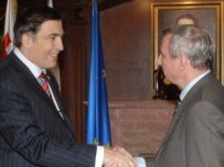 Kovalenko (right) with President Mikheil Saakashvili today (InterPressNews)
