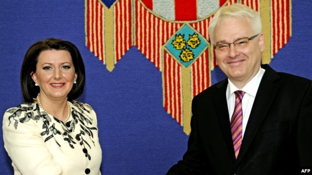 Atifete Jahjaga i Ivo Josipović prilikom susreta u Zagrebu, 6. lipnja 2012.