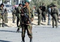 Afghan National Army soldiers at the site of a suicide attack in Kandahar earlier this year (epa)