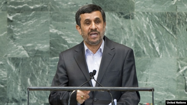 Iranian President Mahmud Ahmadinejad addresses the General Assembly’s high-level meeting at UN headquarters in New York on September 24.