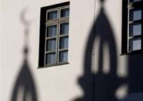 Shadows of the Kul Sharif Mosque on the walls of Kazan's kremlin (AFP)
