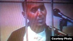 Imprisoned Uzbek opposition leader Akram Yuldashev as shown on Uzbek state TV in 2005, the last time he was seen by the public