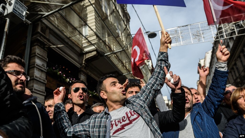 Во время протестной акции у российского консульства в Стамбуле 24 ноября