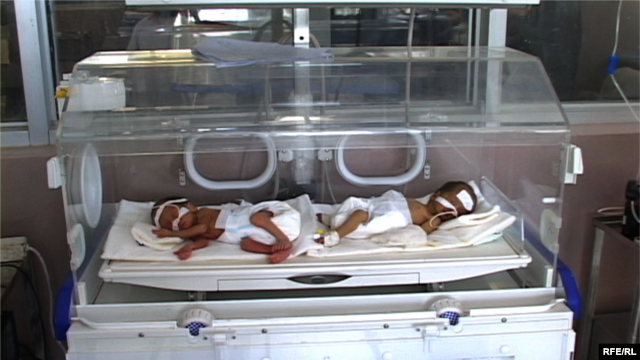Newborns in a Kabul clinic -- the decrease in maternal deaths has taken place mainly in urban areas, where many new health facilities have been built and the quality of care has risen in the past eight years.