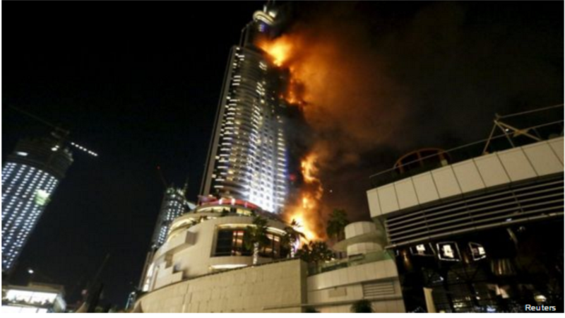 Ամանորի գիշերը Դուբայում հյուրանոց է այրվում