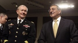 U.S. Defense Secretary Leon Panetta (right) and the chairman of the U.S. Joint Chiefs of Staff, General Martin Dempsey (left)