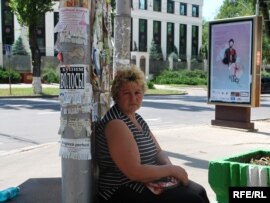 Stela Surchicean whose son, Ilie Cazac, is serving a jail sentence for spying in Moldova's breakaway Transdniester region.