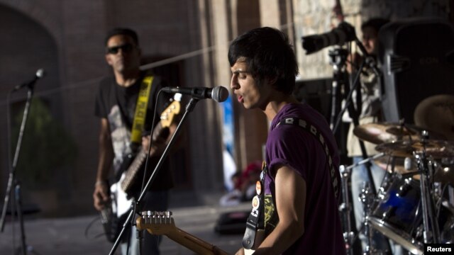 The band Kabul Dreams performs during Sound Central, a one-day "stealth festival" in Kabul on October 1, 2011.