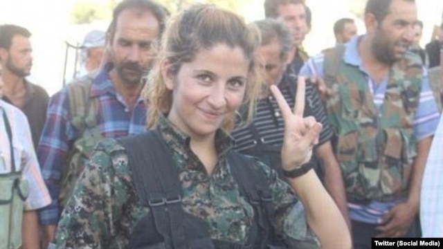 A Kurdish female fighter named 'Rehana' has become an iconic figure in the fight against Islamic State ever since this picture was widely circulated on social media. 