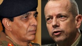 Pakistani Army chief General Ashfaq Kayani (left) and ISAF commander U.S. General John Allen