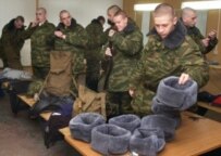 Russian conscripts being processed in Belgorod in 2005