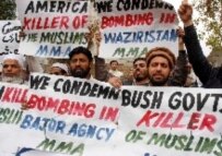 Anti-US protests in Hyderabad, Pakistan, on 15 January (epa)