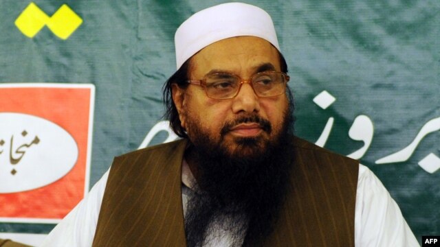 Hafiz Mohammad Saeed, the founder of Lashkar-e Taiba, attends a news conference in Rawalpindi on April 4.