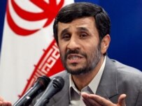 Iranian President Mahmud Ahmadinejad speaks during a press conference in Teheran on May 13