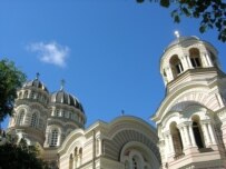A Russian Orthodox church in Riga (RFE/RL)