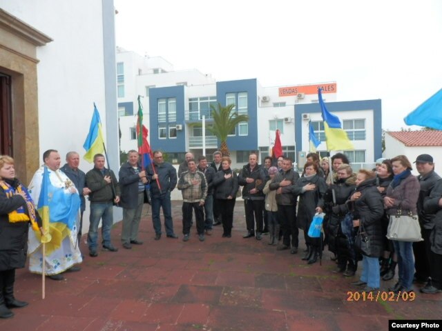 Під час акції в Албуфейрі, 9 лютого 2014 року