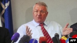Серб ұлтшылдарының лидері Воислав Шешель. Белград, 31 наурыз 2016 жыл.
