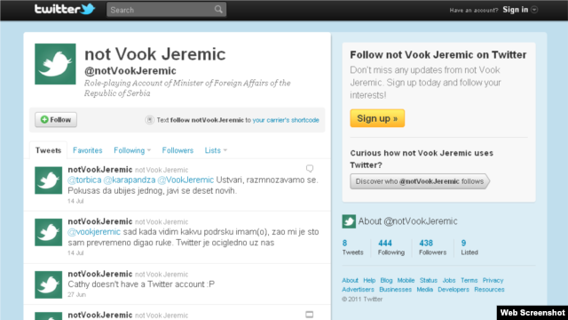 Nalog @notVookJeremic na Twitteru