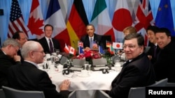 Leaders of the Group of Seven leading industrialized nations at their meeting in The Hague on March 25.