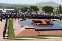 Funeral services for Chingiz Aitmatov at Ata-Beyit Memorial Complex