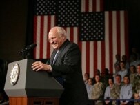 Cheney addressing U.S. troops in Japan on February 21 (official site)