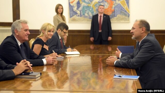 Jelko Kacin u razgovoru sa predsednikom Srbije Tomislavom Nikolićem 27. avgust 2012.